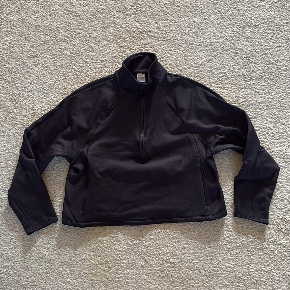 Athleta Altitude Fleece Lined 1/2 Zip Sweatshirt - Black - M - Picture 5 of 8